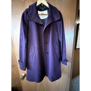 Authentic Burberrywool swing coat, purple, size 6